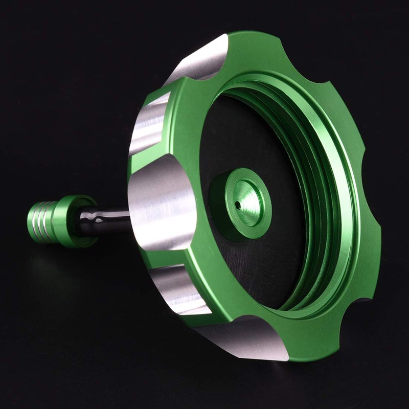 Rawsomes Billet Gas Fuel Tank Cap Cover with Vent Hose Compatible with Kawasaki KX65 KX85 KX100 KX125 1999-2013 KDX 200 1990 CRF150R 2007-2010 Green - Image 5